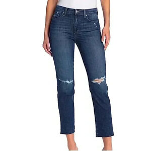 Joe’s High Rise Straight Ankle Jeans Distressed